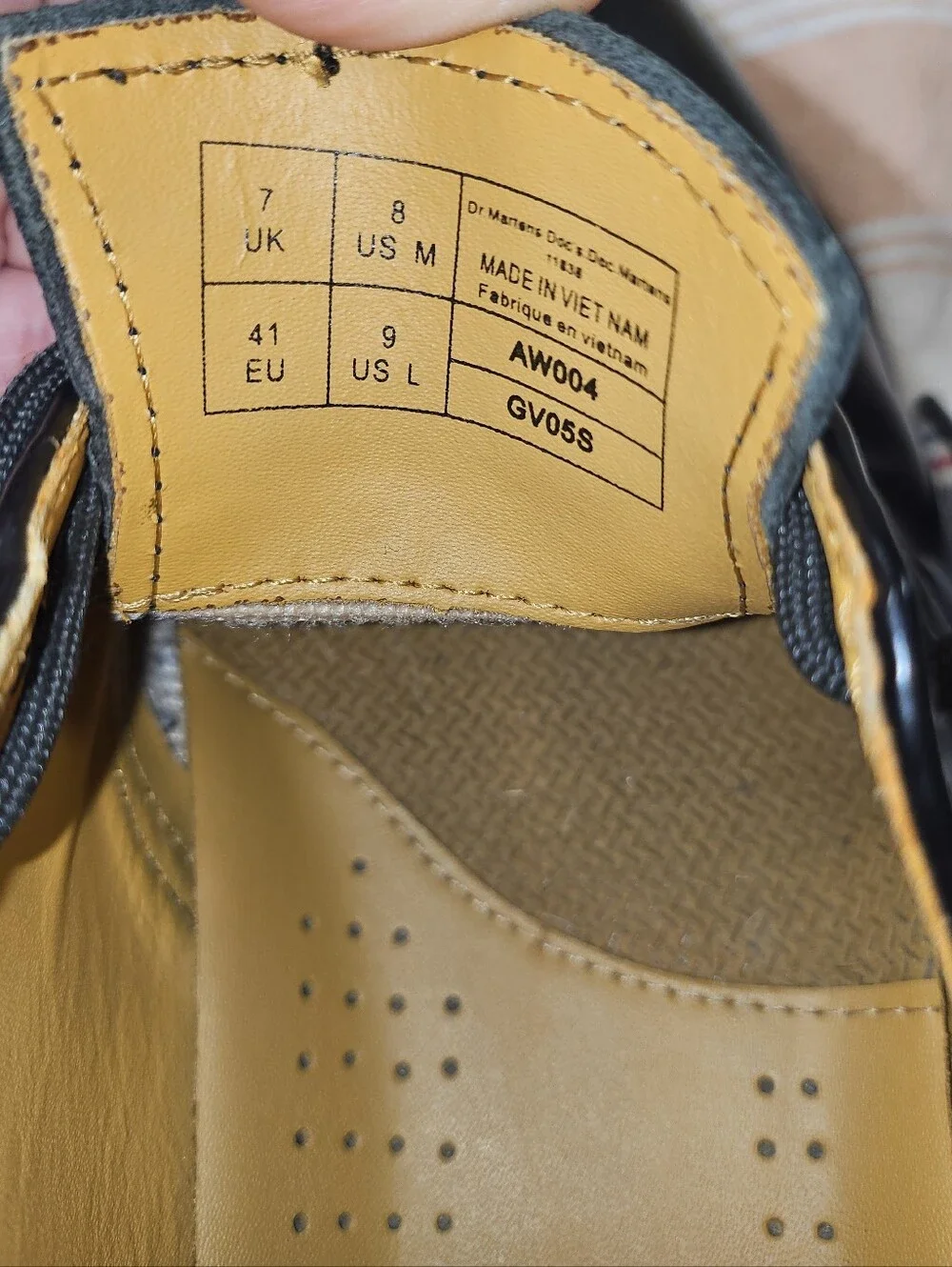 Dr. Martens Black Leather Derby Shoes with Yellow Welt